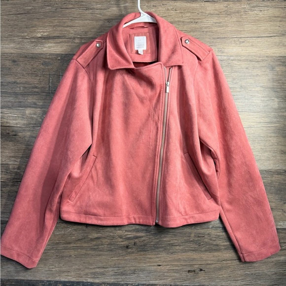 LC Lauren Conrad Jackets & Blazers - Dusty Rose Moto Jacket - Women’s Zip-Up Coat